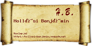 Hollósi Benjámin névjegykártya